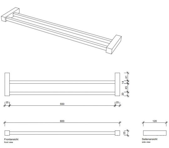 Держатель для полотенца Decor Walther CO HTD 05604 схема 5