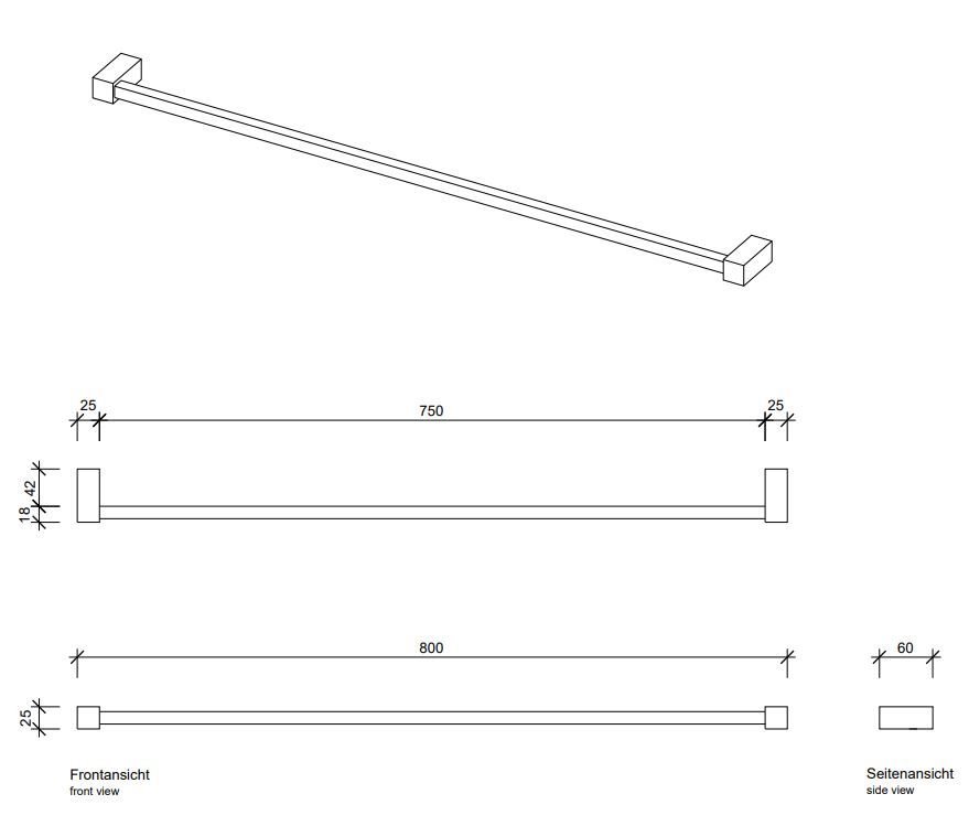 Полотенцесушитель для ванной Decor Walther CO HTE 05603 80х2.5 схема 4