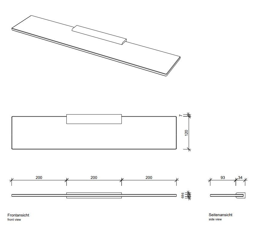 Полка для ванной Decor Walther DW 05414 60x13 схема 1