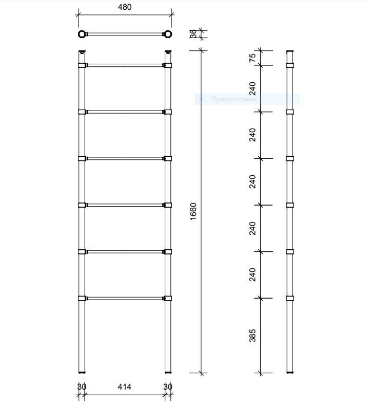 Полотенцедержатель лестница Decor Walther HTL 05009 схема 2