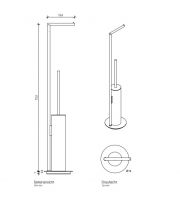 Напольная стойка с ёршиком и бумагодержателем Decor Walther MK SBK 05223 84х14 схема 2