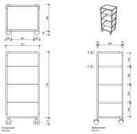Стеллаж на колесиках Decor Walther RW 07024 схема 3