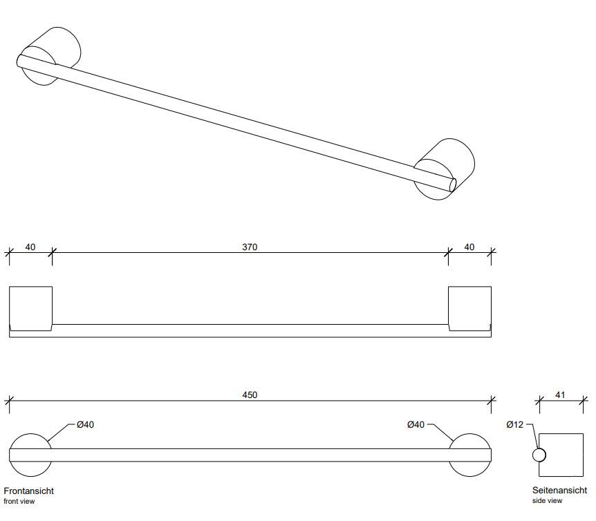 Держатель для полотенца Decor Walther Stone HTE 09751 схема 2