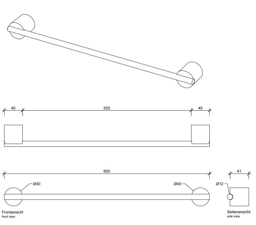 Полотенцедержатель Decor Walther Stone HTE 09752 схема 2