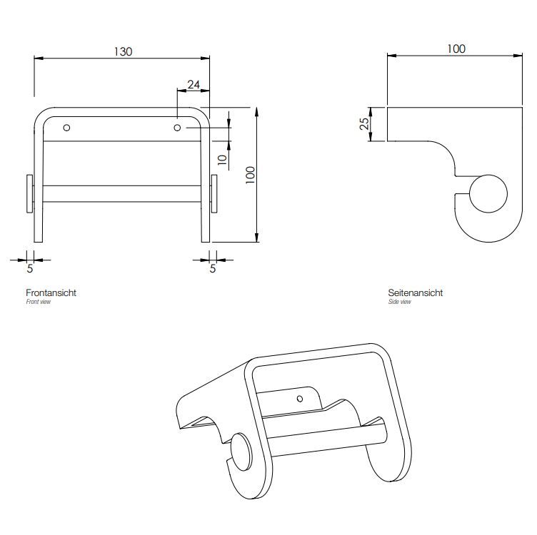 Держатель туалетной бумаги Decor Walther Stone TPH 09745 10х13 схема 2