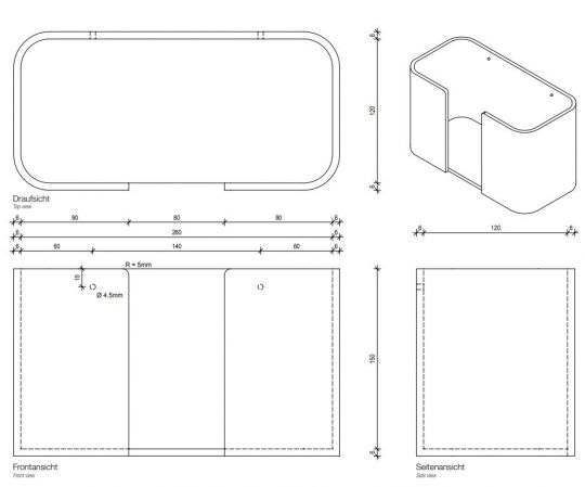 Держатель для бумажных полотенец Decor Walther Stone WPTB 09742 схема 2