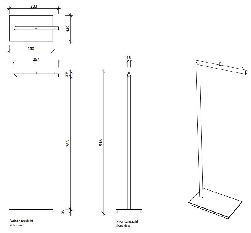 Держатель для туалетной бумаги Decor Walther Straight 05042 схема 2