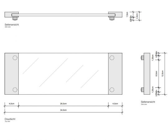 Лоток универсальный стеклянный Decor Walther TAB 08487 34х12 схема 4