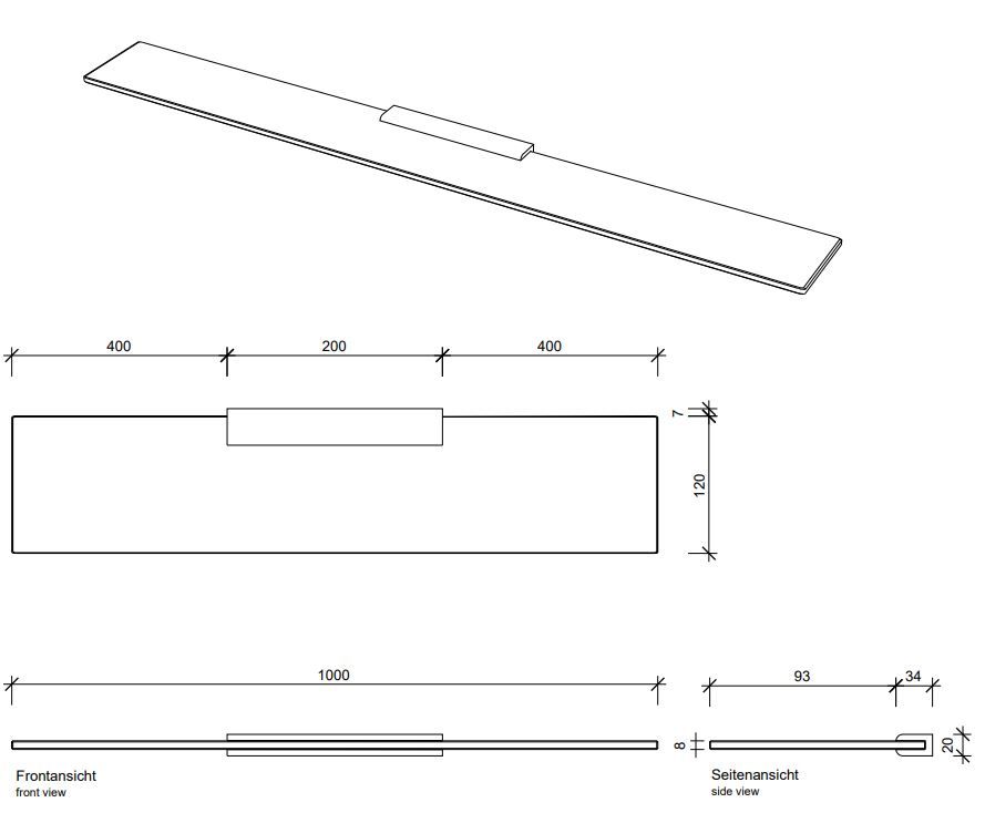 Подвесная полочка для ванной Decor Walther TB GKH 05416 схема 2