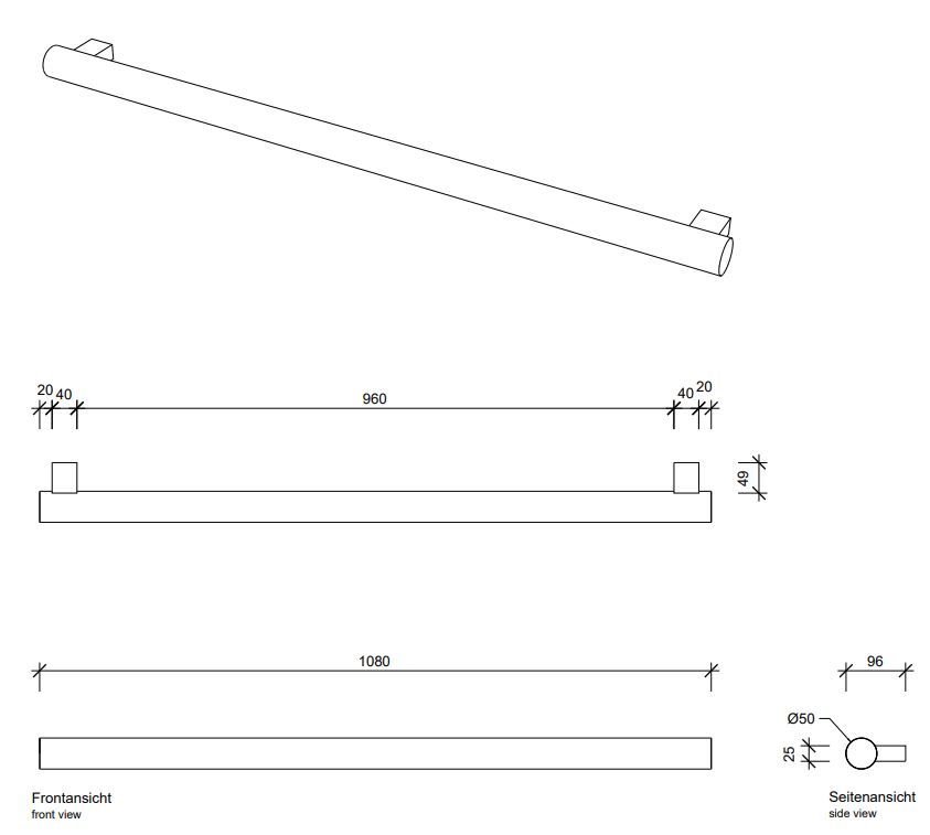 Полотенцедержатель Decor Walther TB HTE 05411 5x108 схема 1