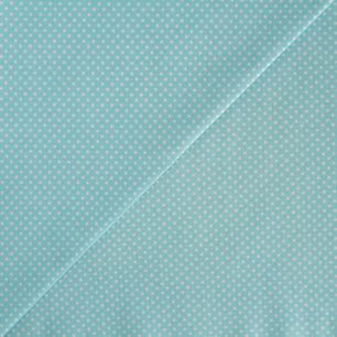 Хлопок - Мелкий белый горох на мятном 50x40