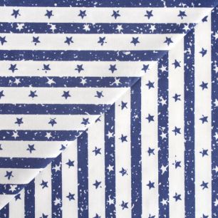 Хлопок - Полоска синяя со звездами 50x40