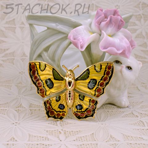 Брошь "Бабочка в желтых тонах" (США)