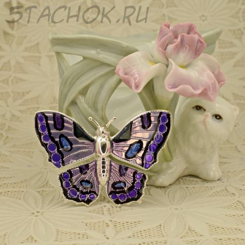 Брошь "Бабочка в сиреневых тонах" (США)