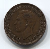 1 пенни 1945 Великобритания