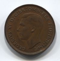 1 пенни 1940 Великобритания