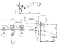 Смеситель для ванны/душа Nicolazzi 2103 с изливом и душем схема 1