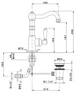 Высокий смеситель Nicolazzi 3458 для раковины схема 1