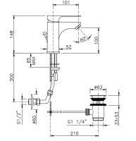 Смеситель для раковины Nicolazzi 3102 схема 1