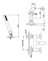 Настенный смеситель с округлым ручным душем для ванны Nicolazzi 2202 схема 1