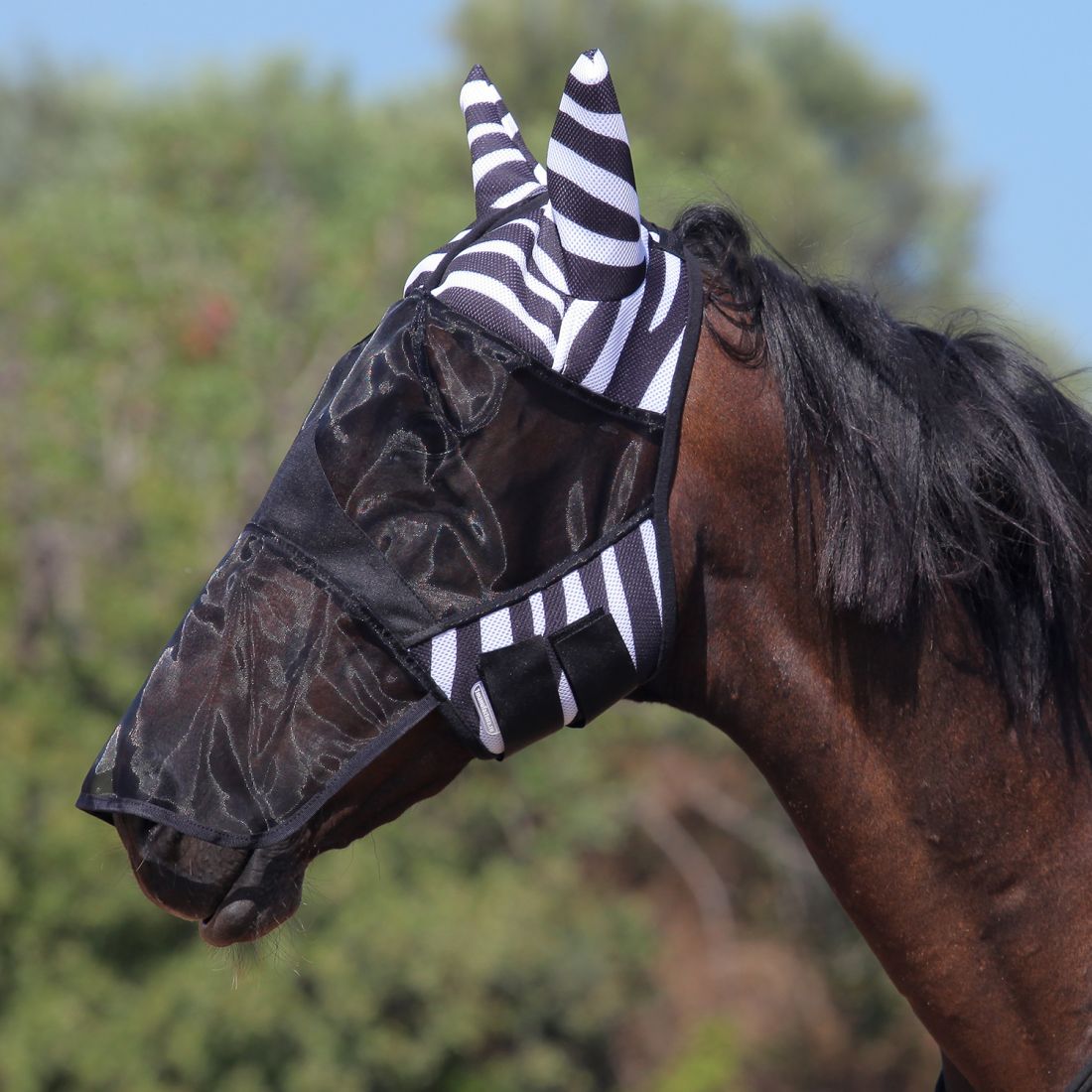 Маска антимоскитная EQUUS ZEBRA с защитой носа