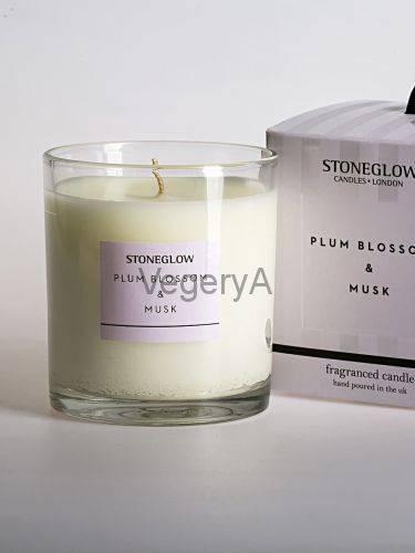 Свеча 300гр Цветы сливы и Мускус Stoneglow Современная Классика