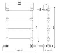 Полотенцесушитель на отопление Nicolazzi 5528 с ручками Liberty схема 1