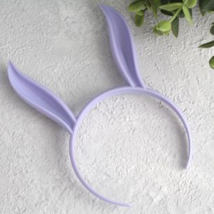 Аксессуар для куклы - Ободок "Ушки зайки" сиреневый 8 см.