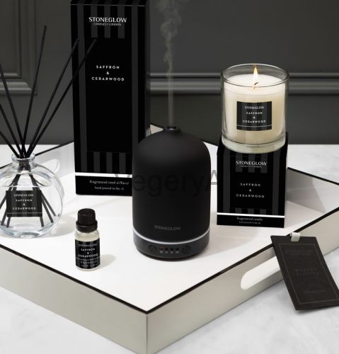 Аромамашина Электрический диффузор с подсветкой 50кв.м. StoneGlow Черный