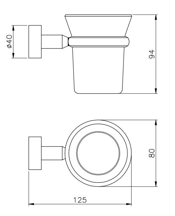 Стакан подвесной Nicolazzi Minimale 1488M схема 1