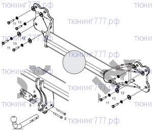 Фаркоп (тсу) Aragon, крюк на болтах, тяга 3.5т