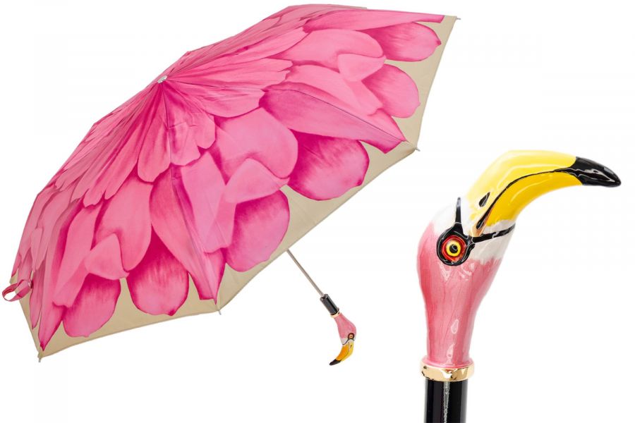 Зонт складной Pasotti Manual Georgin Rosa Flamingo