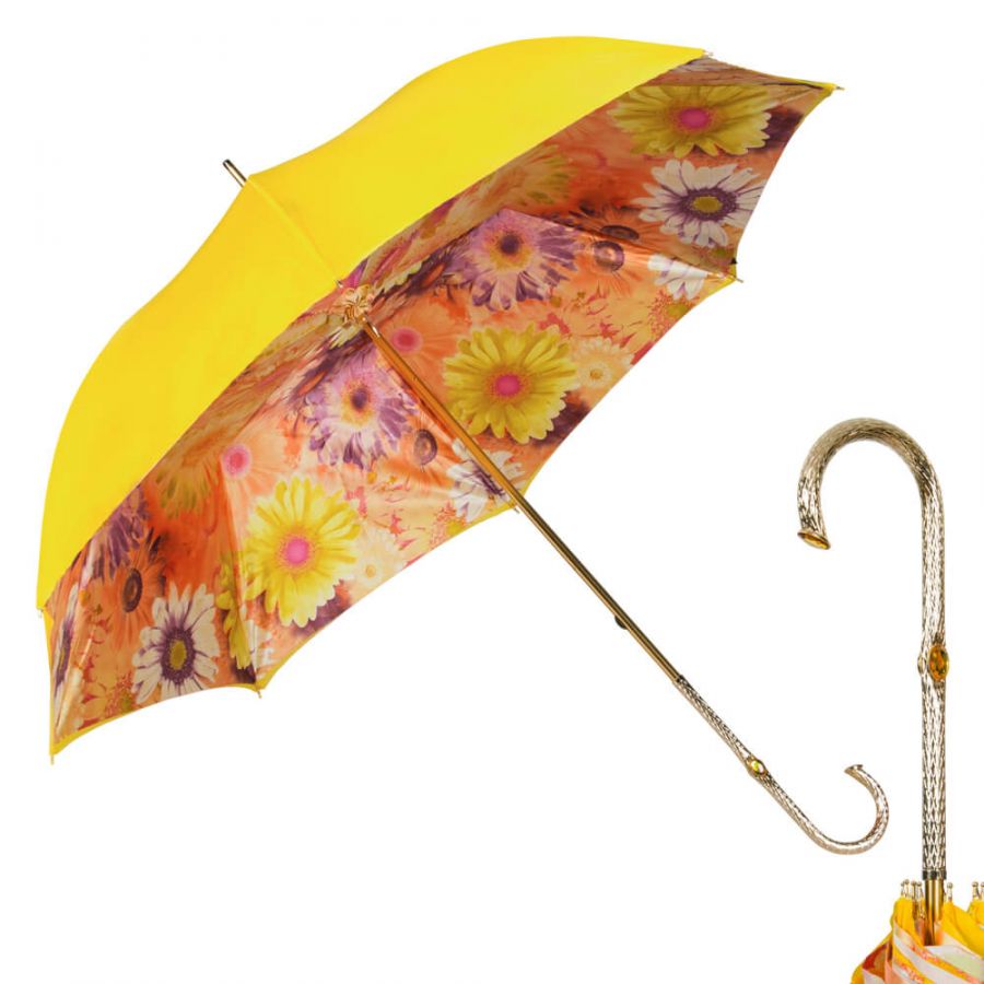 Зонт-трость Pasotti Yellow Gerbera Oro