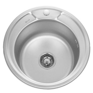 мойка для кухни врезная из нержавеющей стали 49 см. SINKLIGHT N 490 0.8/180 1P полированная