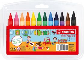 Мелки восковые 12цв.Stabilo JUMBO в пластике 2812JPL