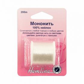 фото Мононить  HEMLINE 0,12 мм 200 метров прозрачный светлый