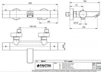 Настенный смеситель для ванны и душа Fantini Lame M215 с терморегулятором схема 2