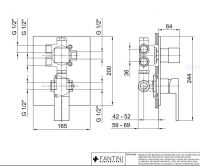 Смеситель для ванны и душа Fantini AR/38 3902SB схема 1