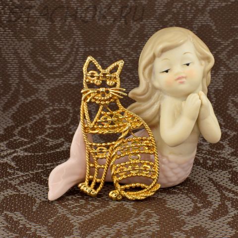 Брошь "Ажурная кошка" (AJC США)