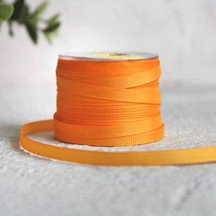 Шелковая лента MAJESTIK мандариновая №202, 4 мм., искусственная