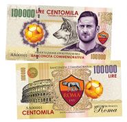 100 000 lire (лиры) - ФК Рома. Франческо Тотти. Италия. (Roma. Francesco Totti. Italy). 2021 UNC Oz ЯМ