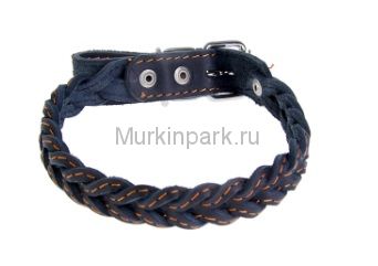 Ошейник кожаный плетеный 52 х 2,5 см, микс цветов