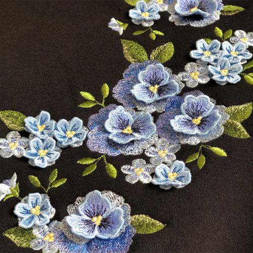 [New Embroidery]Набор дизайнов машинной вышивки Анютины глазки и незабудки с элементами 3Д(Birochka)