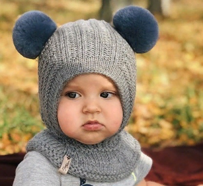 [Вязание] Детская двухслойная шапка-шлем (Ксения Маликова)