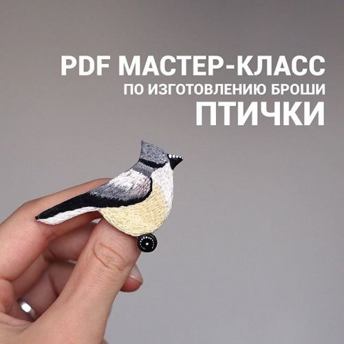 [Вышивка] Мастер-класс по изготовлению броши-птички (Анна Крутова)