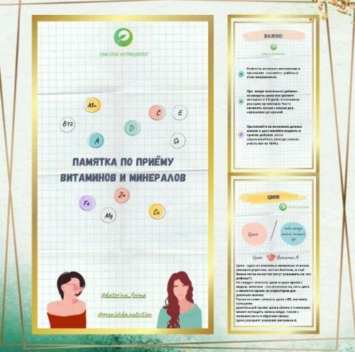 Памятка по приему витаминов и минералов (Катерина Форма)