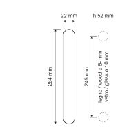 Ручка-скоба Linea Cali Grip Ebano 1706 MN схема