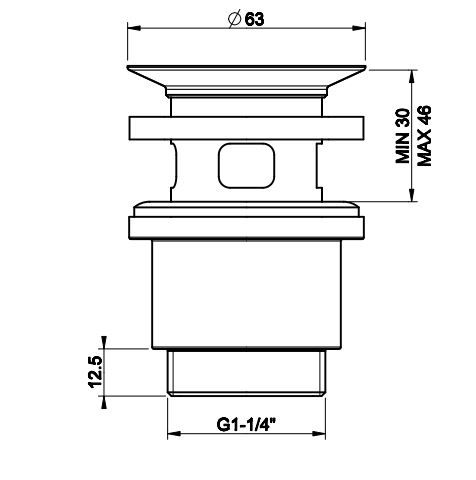 Донный клапан Gessi 01313 схема 1