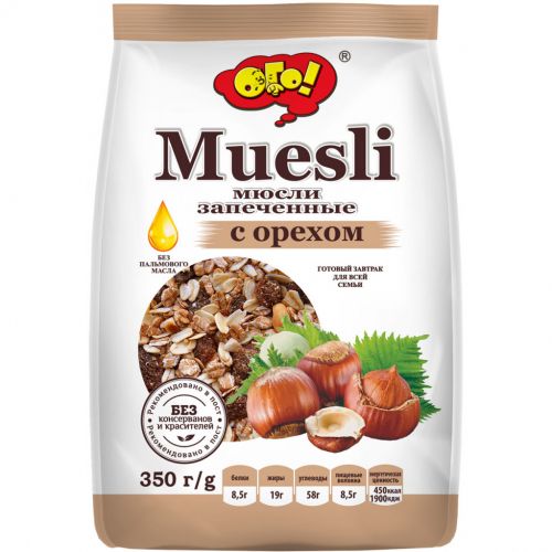 Мюсли Ого Запеченные с орехом 350г