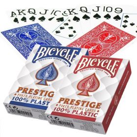 Игральные карты Bicycle Prestige 100 пластик Jumbo Index